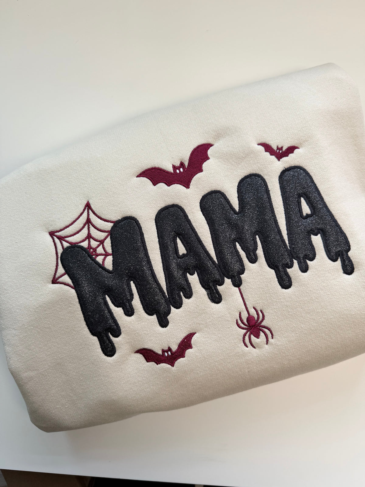 Glitter MAMA spiderweb sweatshirt