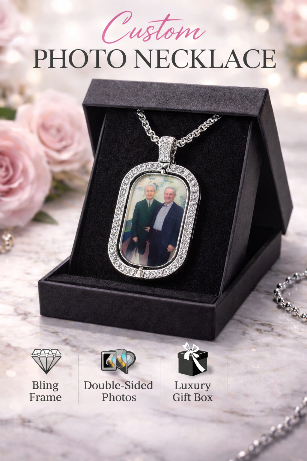 Personalized Photo Necklace – Double-Sided Memory Pendant